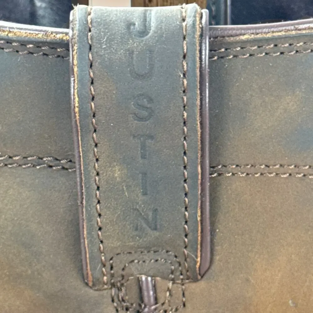 Justin Work Boots Mens 10.5 D Brown Leather Waterproof Western SE4960 Pull On EH
